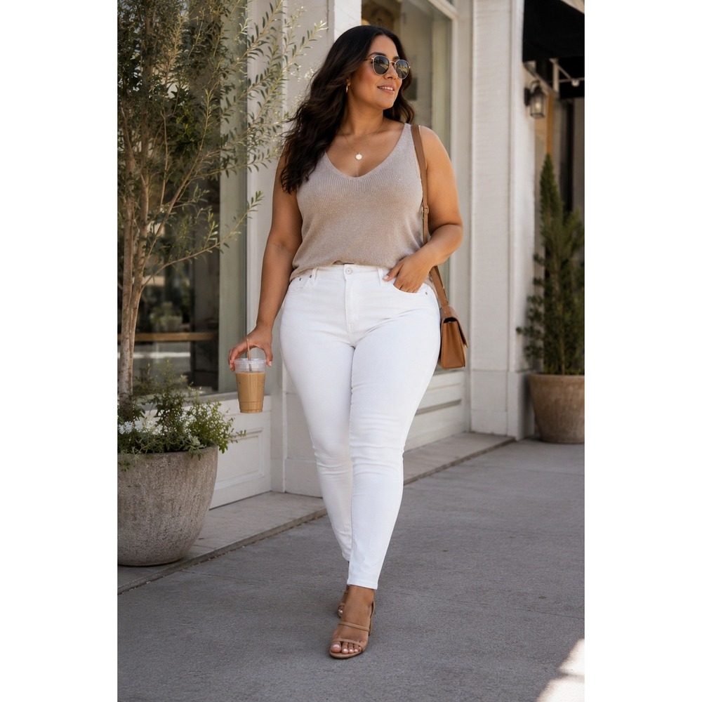 Levi's 711 Skinny Jeans Size 33 White Mid Rise Stretch Denim New Minimalist Chic